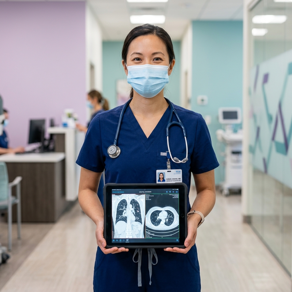 Clinical Radiologist with AI Thoracic Scans
